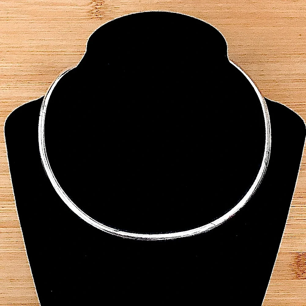 $112  Estate Tube Choker Collar  Sterling  18 Grams  Marked 925 - Picture 3 of 6